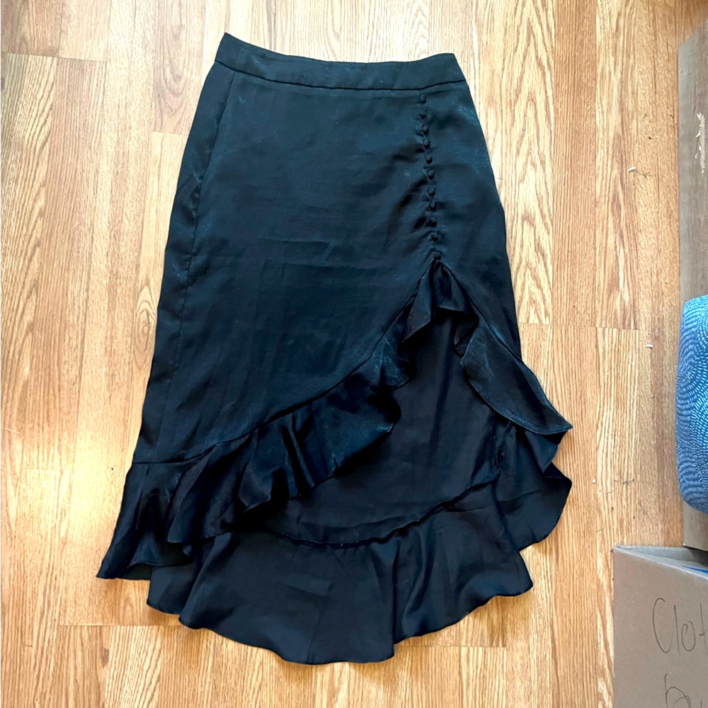 Black Satin/Silk Skirt